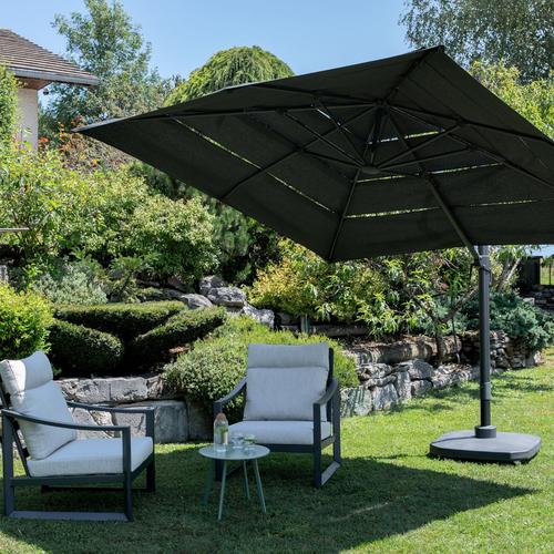 Visuel 3 du produit Parasol déporté Airvent coloris gris en aluminium et polyester - 300 x 300 cm