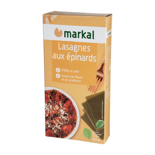 Visuel 1 du produit Lasagnes aux épinards bio Markal - 250 g