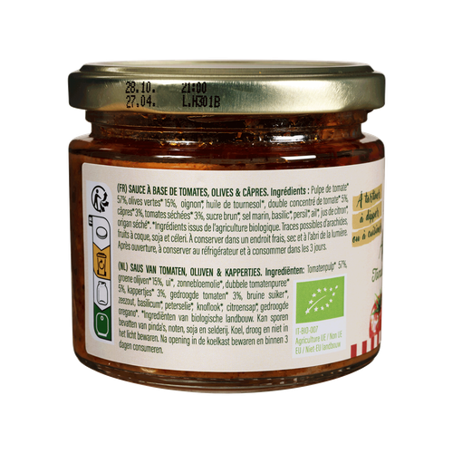 Visuel 3 du produit Sauce bio Apéripasta tomates olives câpres Luce - 180 g