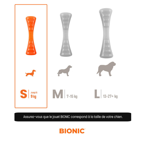Visuel 2 du produit Jouet pour chien en caoutchouc coloris orange bâton Bionic Urban Stick - Taille S