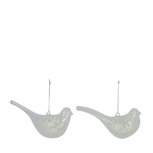 Visuel 1 du produit Décoration à suspendre forme oiseau en verre - 15 x 5 x 2 cm