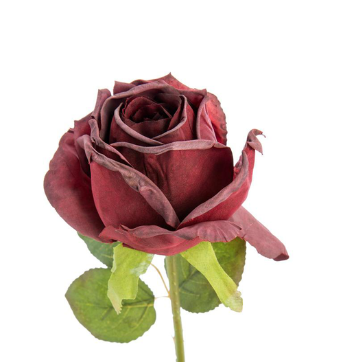 Visuel 2 du produit Fleur artificielle en papier tige de rose coloris rouge - H 44 cm