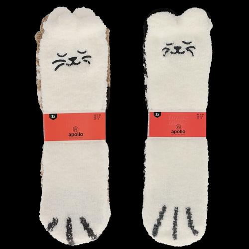 Visuel 1 du produit Chaussettes d'intérieur fille forme chat Apollo - 27/30, 31/34, 35/38