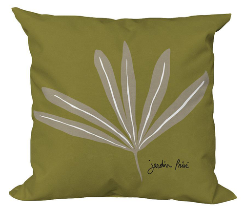 Visuel 1 du produit Coussin déco carré en polyester/coton Vanara Vert - 40 x 40 x 15 cm
