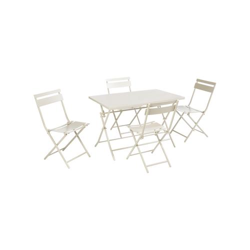 Visuel 2 du produit Table de jardin pliante Clivia en acier - 110 x 70 x 71 cm Beige