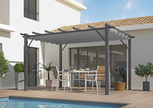 Visuel 3 du produit Pergola aluminium gris anthracite HABRITA - 4m x 3m
