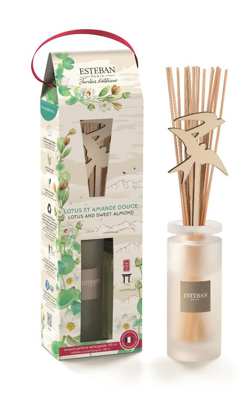 Visuel 1 du produit Bouquet parfumé initial avec recharge Lotus et amande douce Esteban - 100 ml