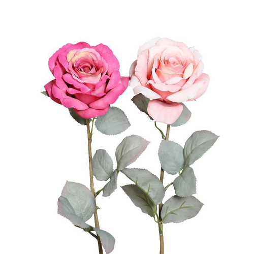 Visuel 1 du produit Rose artificielle rose vif - 63 cm