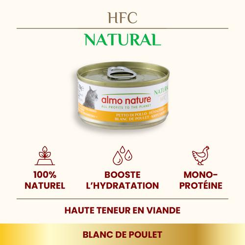 Visuel 2 du produit Pâtée pour chat HFC Natural au blanc de poulet Almo Nature - 70 g