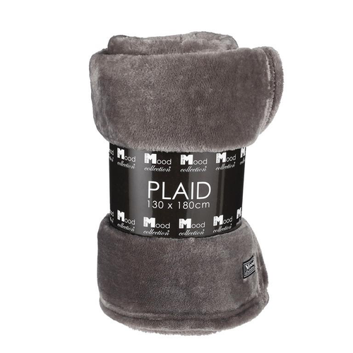 Visuel 1 du produit Plaid polaire en polyester anthracite Famke - 180 x 130 cm