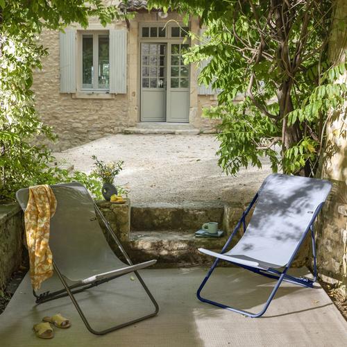 Visuel 5 du produit Maxi transat en tube acier et toile Batyline bleu indigo Lafuma Colorblock- 62 x 83 x 94 cm