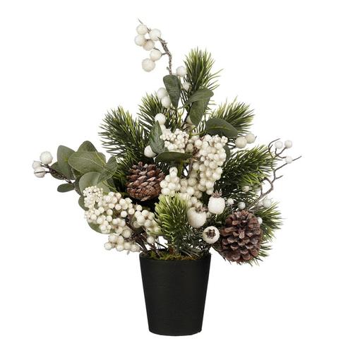 Visuel 1 du produit Arbre artificiel en pot vert et blanc Finley - Ø 20 x H 45 cm