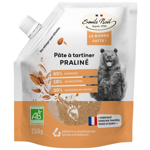 Visuel 1 du produit Pâte à tartiner bio praliné La bonne Patte Émile Noël - 250 g