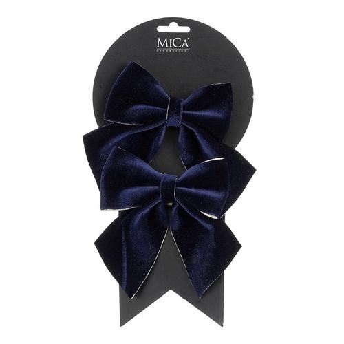 Visuel 1 du produit Ensemble de 2 nœuds bleus en polyester - 12 x 13 cm