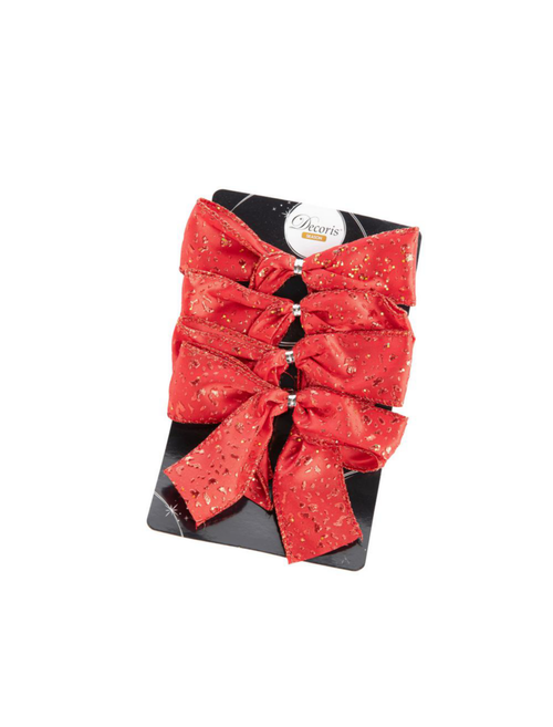 Visuel 3 du produit Nœud de Noël en polyester rouge - 10 cm