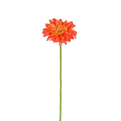 Visuel 1 du produit Tige de gerbera artificiel en plastique recyclé orange - 60 cm