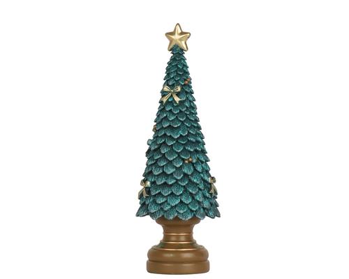 Visuel 1 du produit Sapin scintillant à poser en polyrésine émeraude - Ø 12 x H 36 cm