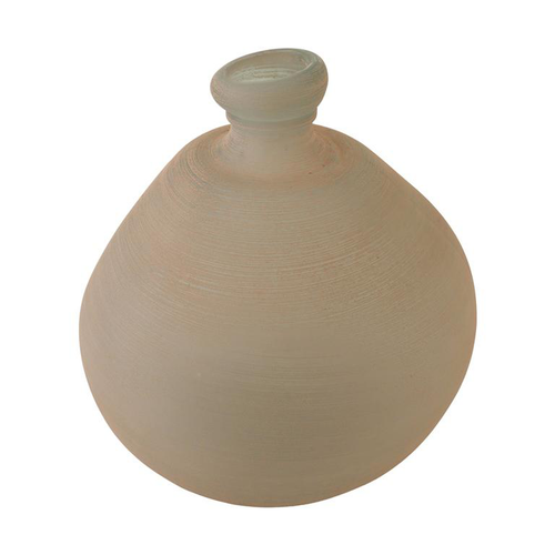 Visuel 1 du produit Bouteille en verre recyclé beige effet sablé - Ø 31,5 x H 32 cm