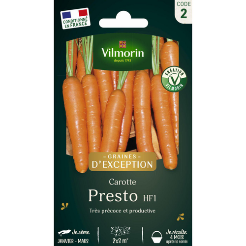 Visuel 1 du produit Sachet de semences potagères graines de carotte Presto HF1 Graines d'Exception
