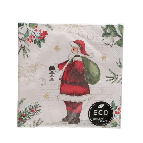 Visuel 1 du produit Paquet de 20 serviettes en papier recyclé Santa - 16,5 x 16,5 cm