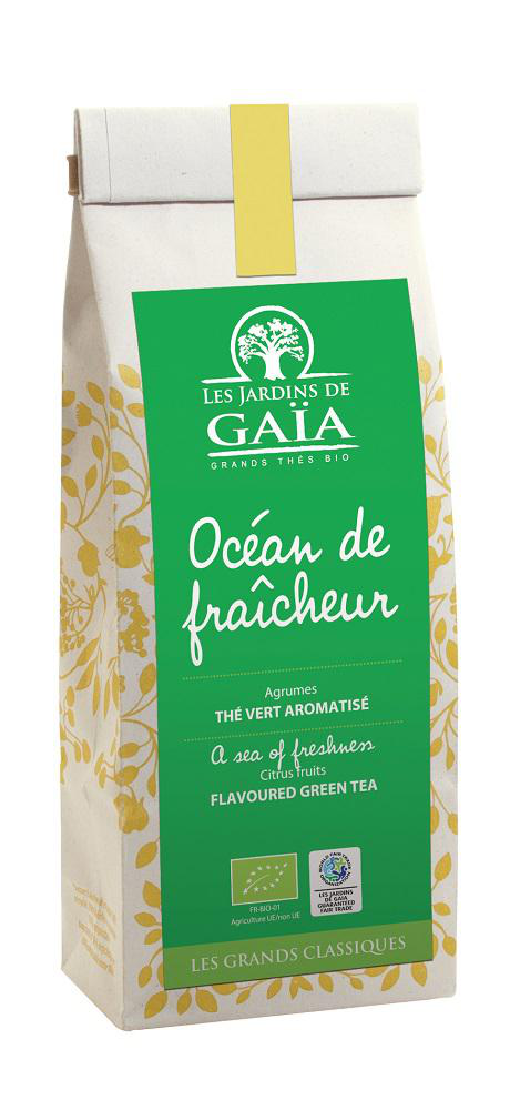 Visuel 1 du produit Thé vert bio aux agrumes océan de fraîcheur Les jardins de Gaïa - 100 g