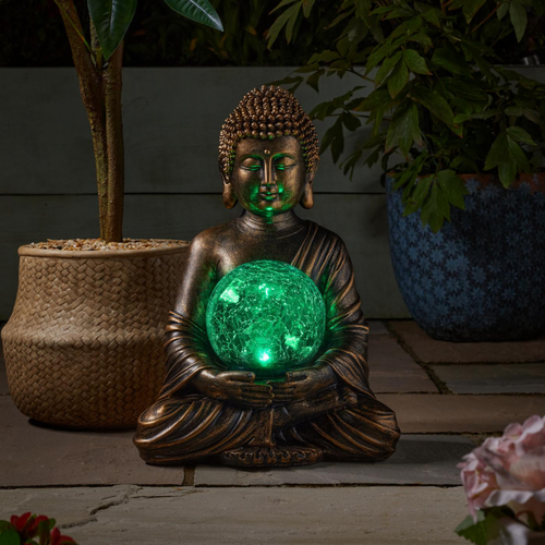 Visuel 3 du produit Globe solaire Buddha coloris transparent effet blanc froid Smartgarden - 36,5 x 26 x 22 cm