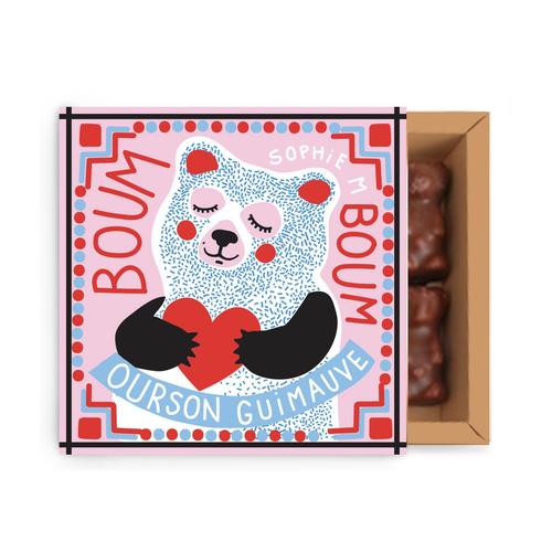 Visuel 4 du produit Ourson guimauve boite à mots tous doux Sophie M - 65 g