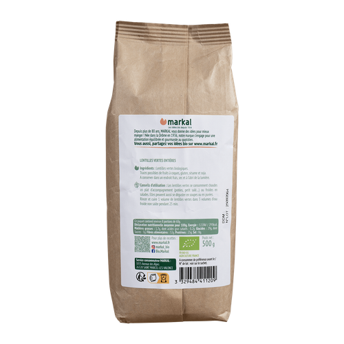 Visuel 2 du produit Lentilles verte bio Markal - 500 g