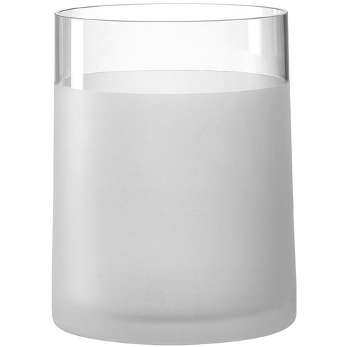 Visuel 1 du produit Vase en verre transparent et blanc Novara - 19 cm