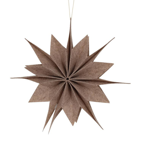 Visuel 1 du produit Décoration à suspendre forme étoile en feutrine marron - Ø 40 cm