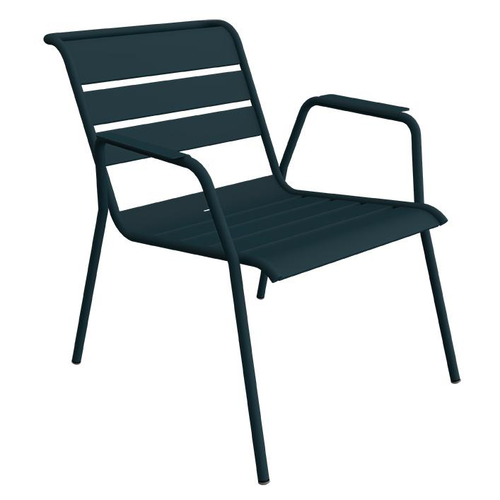 Visuel 1 du produit Fauteuil Lounge Monceau coloris bleu en acier Fermob - 87 x 77 cm