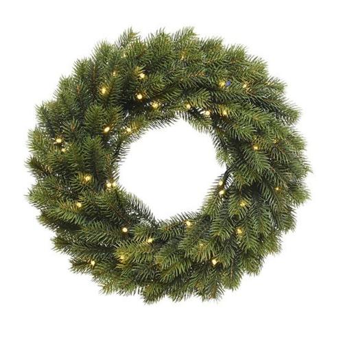 Visuel 1 du produit Couronne de Noël artificielle Winnipeg LED blanc chaud à piles - Ø 40 cm