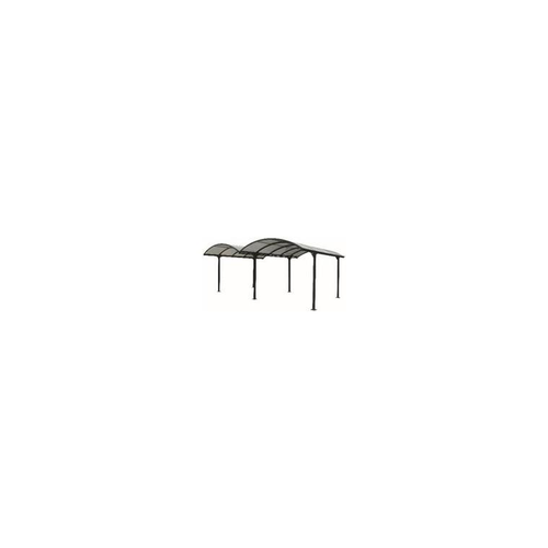 Visuel 1 du produit Carport en aluminium à toit ½ rond livré Foresta Bois - 760 x 362 x 360 cm