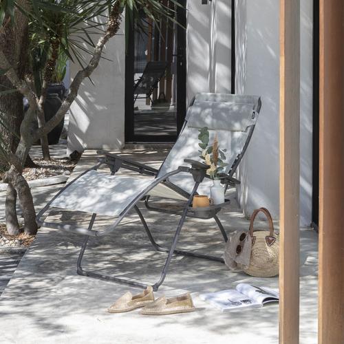 Visuel 4 du produit Fauteuil relax en tube acier titane et toile Batyline Seigle II Lafuma Futura - 71 x 83 x 113 cm