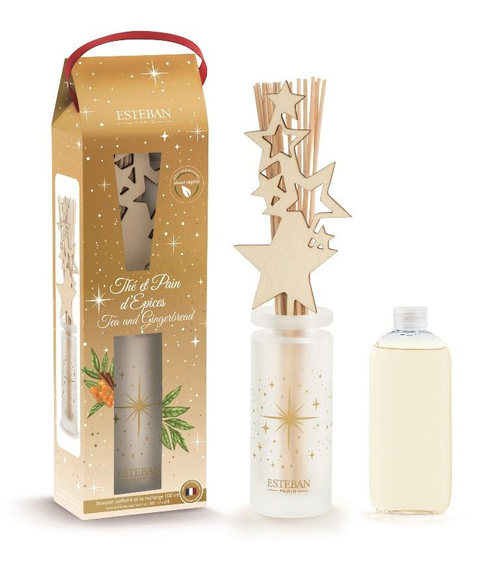 Visuel 2 du produit Bouquet parfumé avec sa recharge coloris jaune senteur thé et pain d'épice - 100 ml