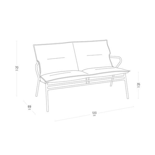 Visuel 8 du produit Canapé d'extérieur en aluminium coloris anthracite Vence BeComfort Lafuma - 123 x 69 x 70 cm