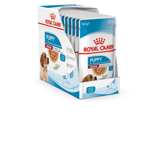 Visuel 1 du produit Pâtée pour chiot Medium Puppy Royal Canin - 10 x 140 g