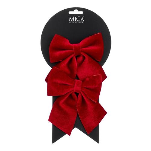 Visuel 1 du produit Ensemble de 2 nœuds en polyester rouge - 12 x 13 cm