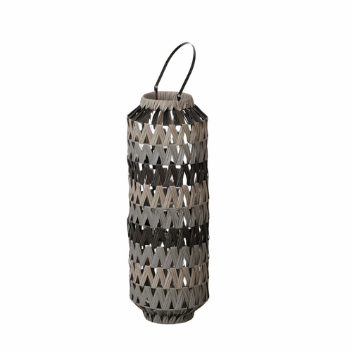 Visuel 1 du produit Lanterne en métal beige et gris Lorin - Ø 25 x H 62 cm