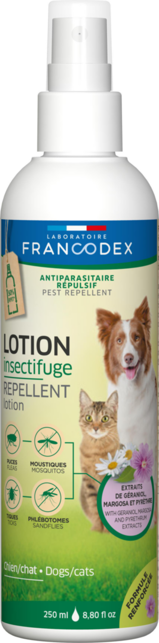 Visuel 1 du produit Lotion insectifuge pour chien et chat Francodex - 250 ml