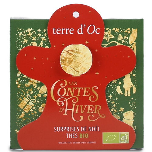 Visuel 1 du produit Surprises de Noël thés bio les contes d'hiver Terre d'Oc - x 6 sachets coffret format bonhomme de pain d'épices