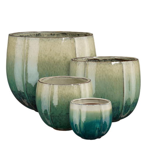 Visuel 1 du produit Pot rond en céramique coloris vert Edelman Corsica - Ø 29 x H 26 cm