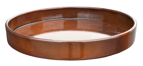 Visuel 1 du produit Soucoupe pour pot évasé coloris marron en métal recyclé - 28 x 28 x 3,25 cm