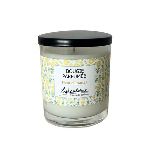 Visuel 1 du produit Bougie en verre transparent Lothantique L’éditeur de parfums senteur Fleur d’ananas - 160 g