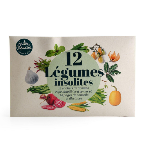 Visuel 1 du produit Coffret de 12 sachets de graines légumes insolites à semer Radis & Capucine