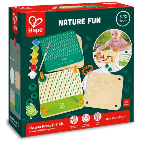 Visuel 1 du produit Kit de presse à fleurs en carton et papier Hape à partir de 5 ans - 18,5 x 18,5 x 7,6 cm
