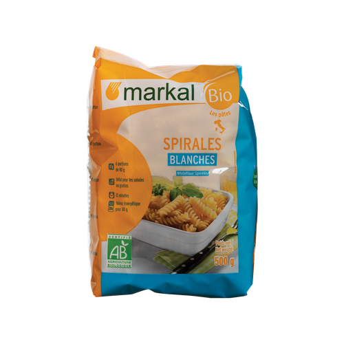 Visuel 1 du produit Pâtes spirales blanches bio Markal - 500 g