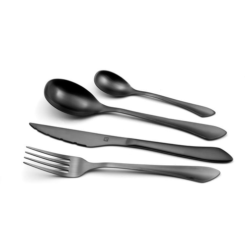 Visuel 1 du produit Ménagère de 16 couverts en inox Coffret Vintage noir mat