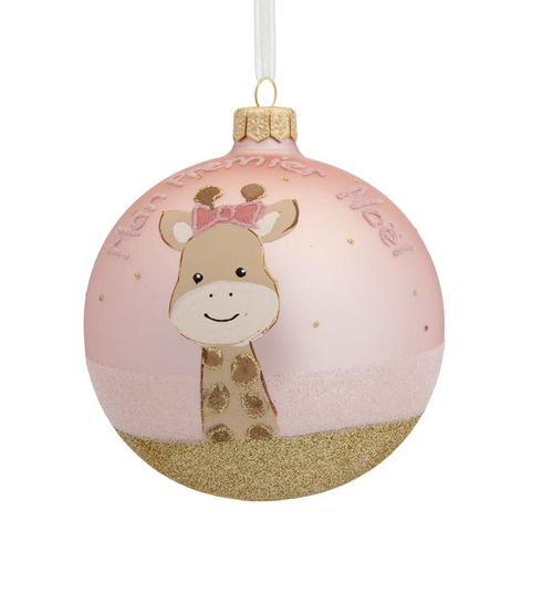 Visuel 2 du produit Boule en verre girafe Mon premier Noël - Ø 10 cm