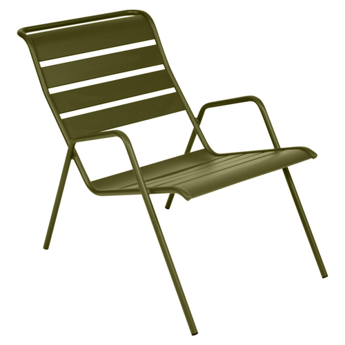 Visuel 1 du produit Fauteuil bas Monceau coloris vert en acier Fermob - 52 x 78 cm